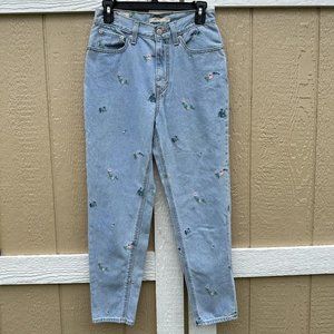 Levi’s Mom Jean Premium High Waist Floral Embroidered Women's Size 27 56778-012